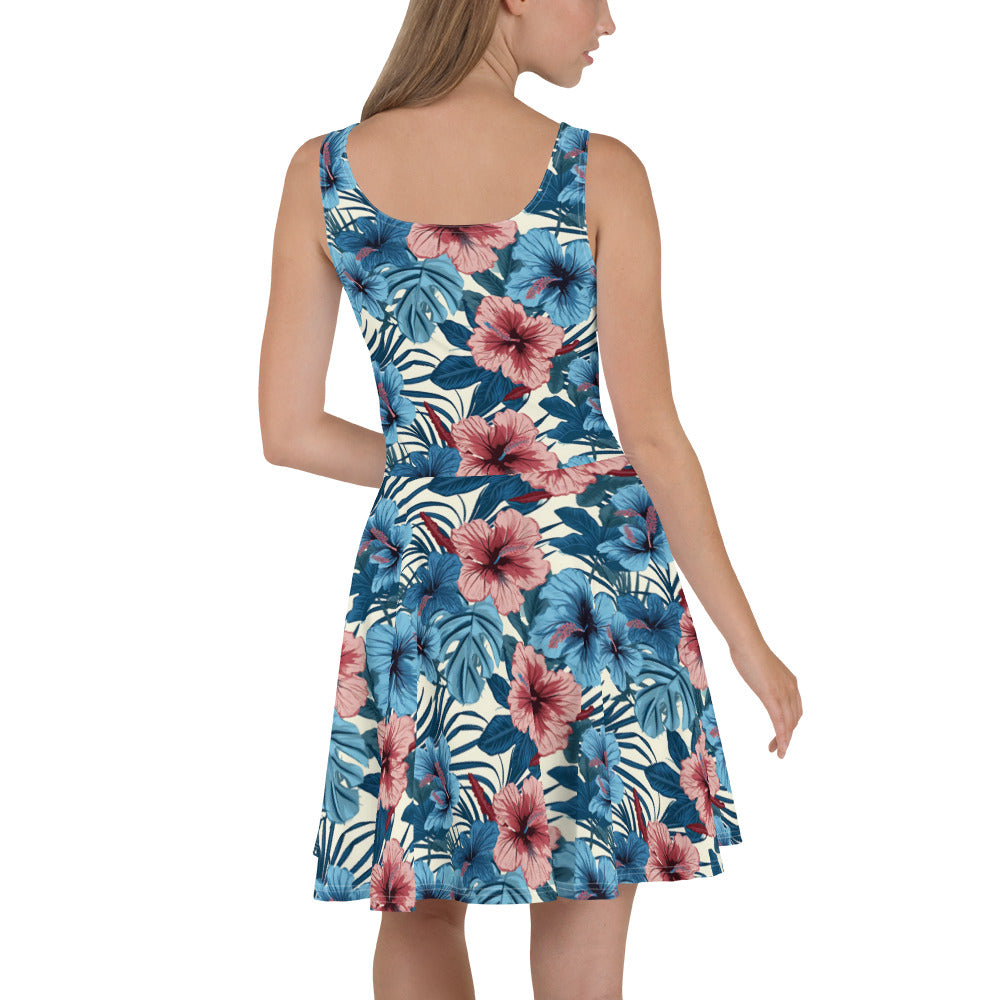 Skater Dress In Tropical Floral Pattern