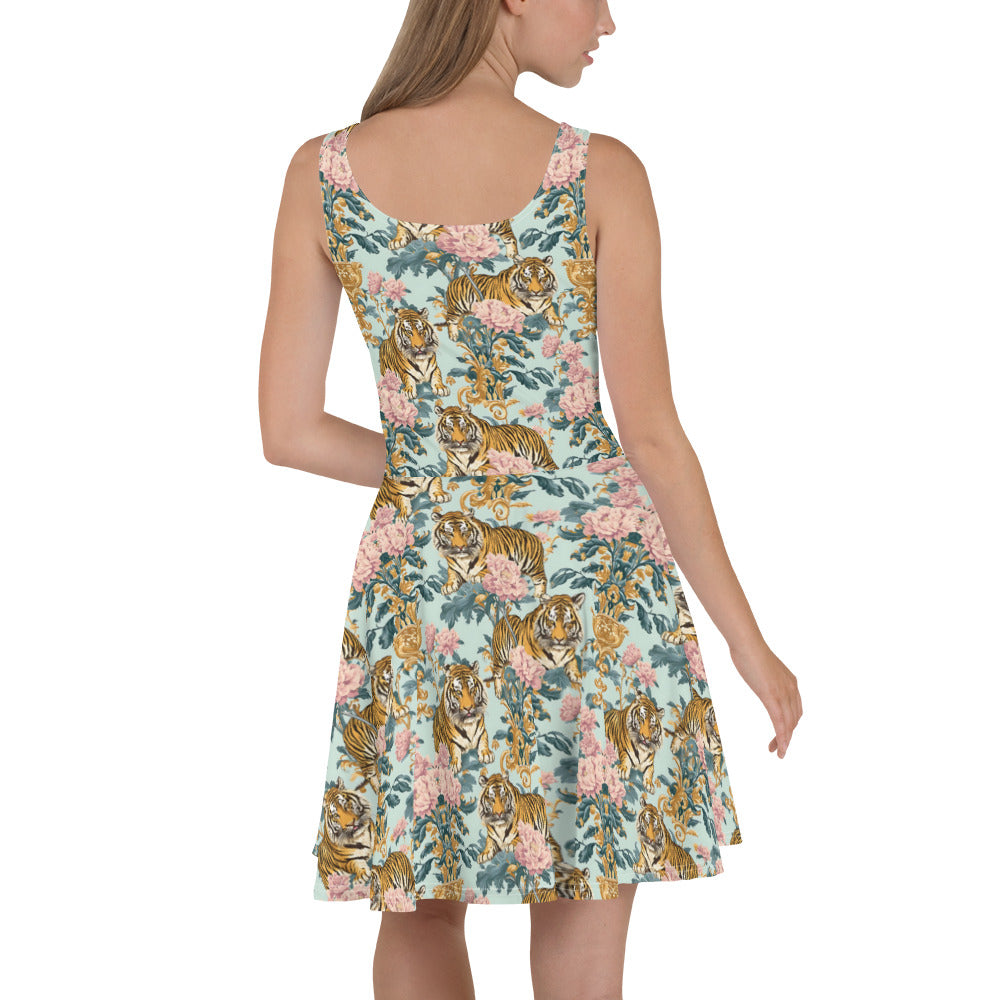 Skater Dress In Pastel Tiger Pattern