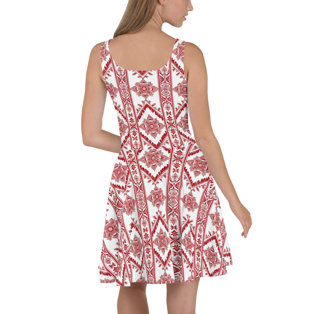 Skater Dress In Iban Art Inspired Pattern