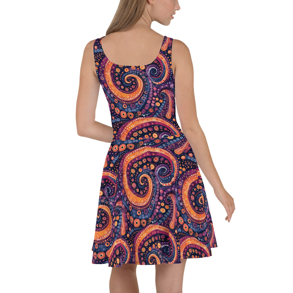 Skater Dress In Aztec Art Inspired Pattern