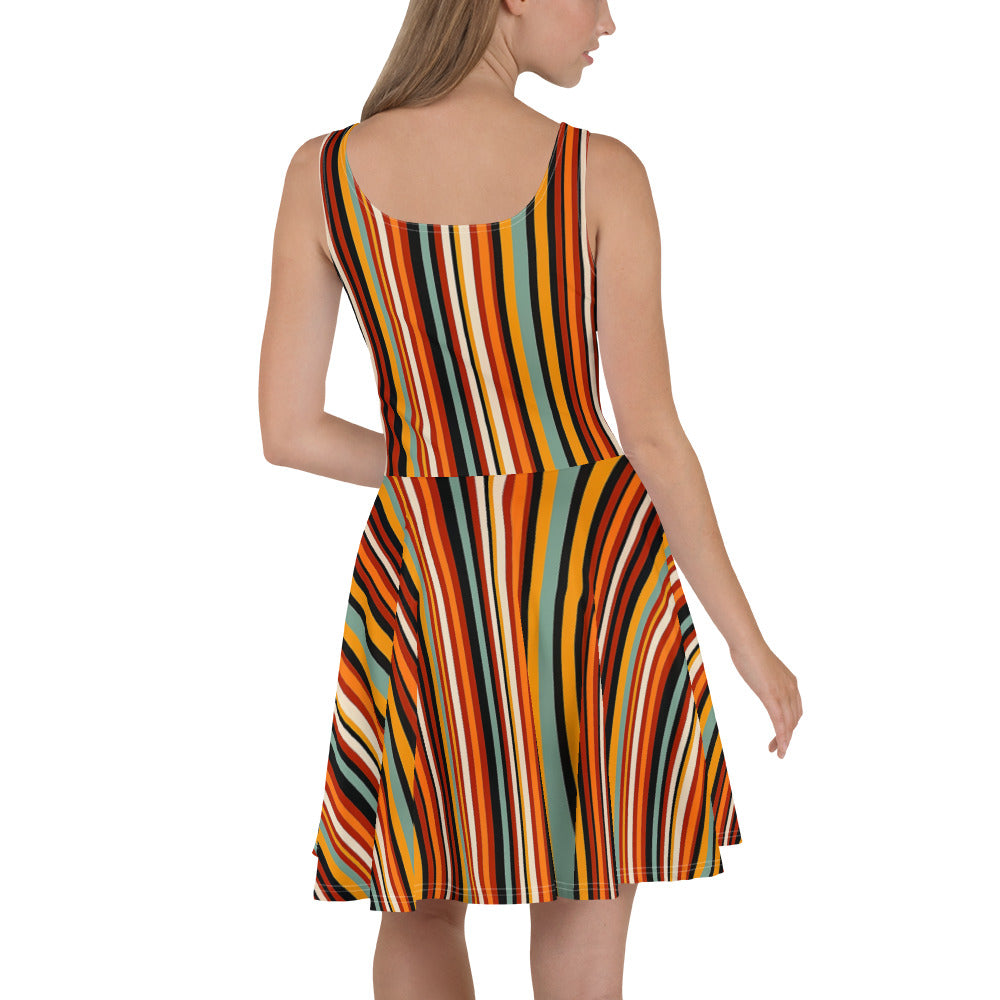 Skater Dress In French Rayures Pattern