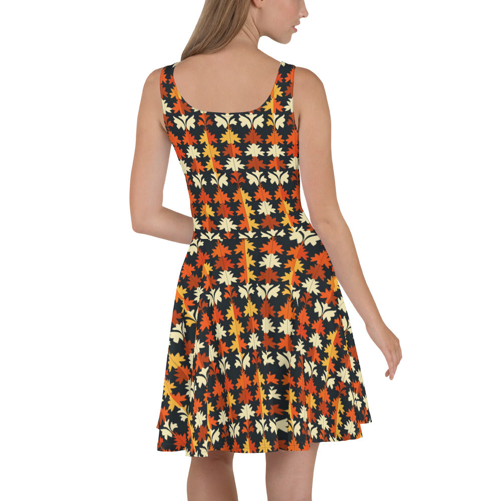 Skater Dress In French Inspired Pied-De-Poule Pattern