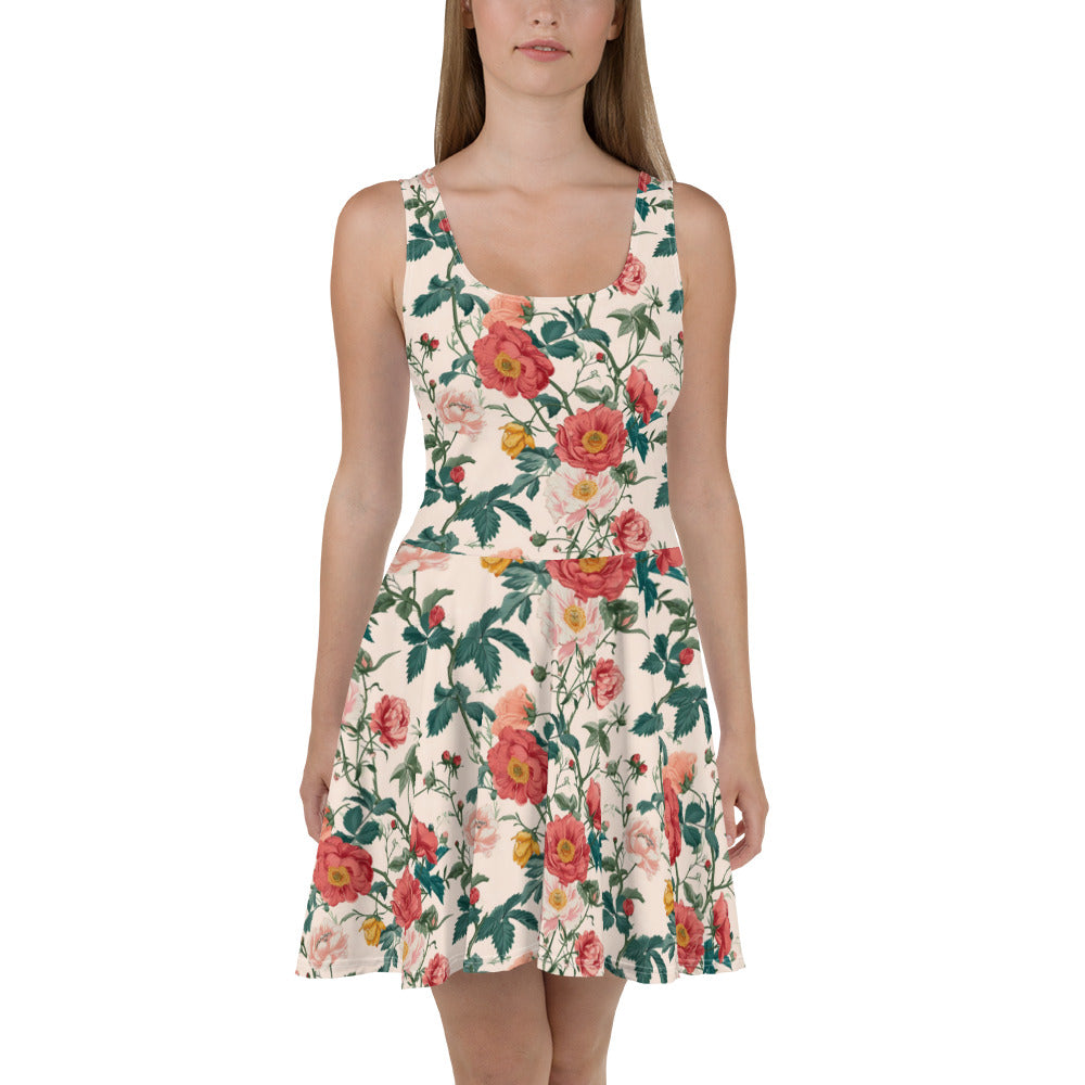 Skater Dress In Pastel Floral Pattern