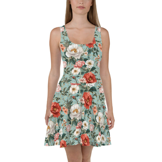 Skater Dress In Pastel Floral Pattern