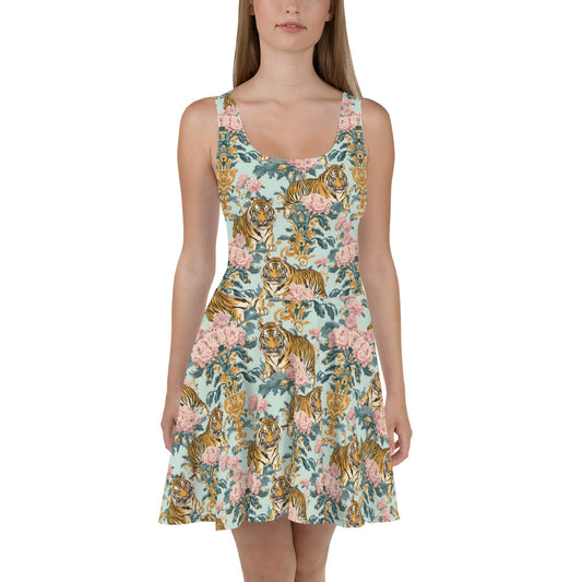 Skater Dress In Pastel Tiger Pattern