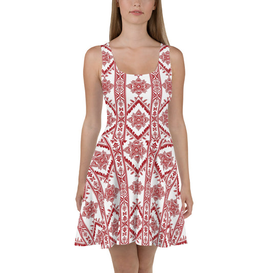 Skater Dress In Iban Art Inspired Pattern