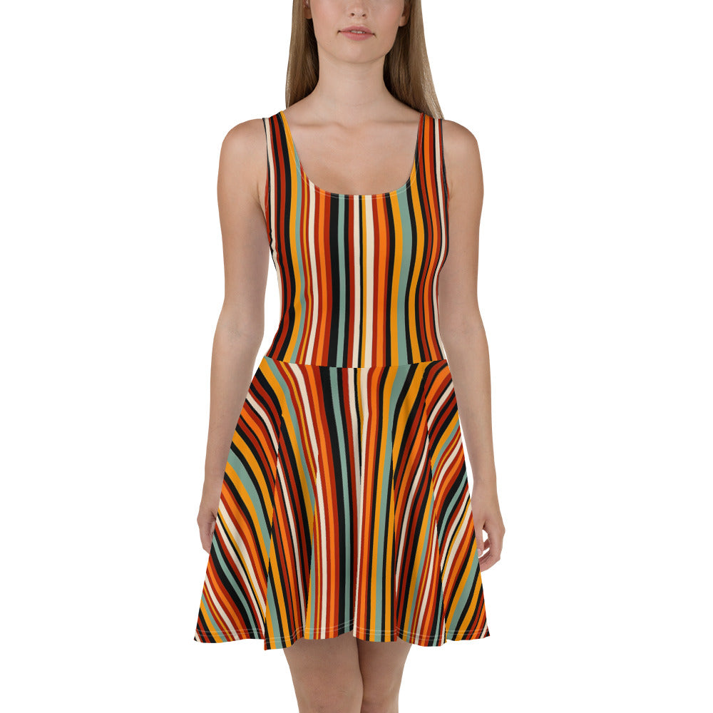 Skater Dress In French Rayures Pattern