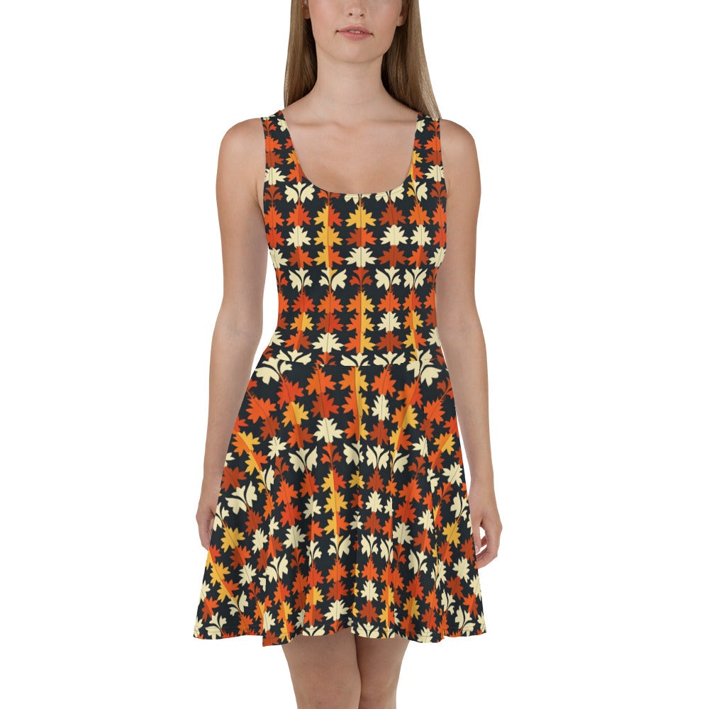 Skater Dress In French Inspired Pied-De-Poule Pattern