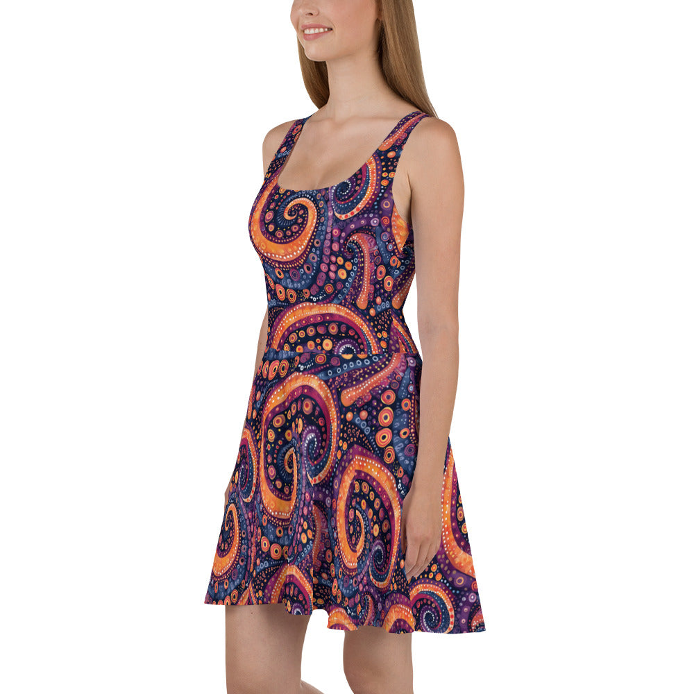 Skater Dress In Aztec Art Inspired Pattern