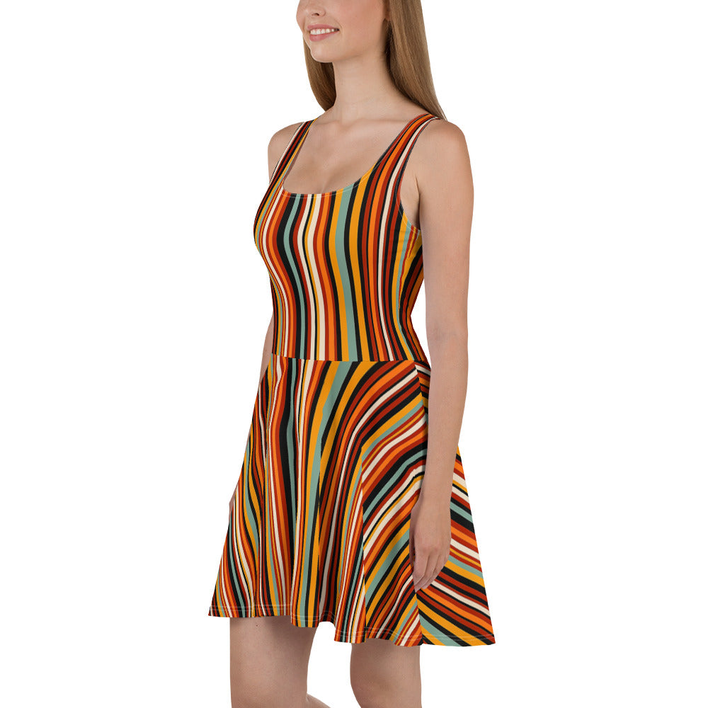 Skater Dress In French Rayures Pattern