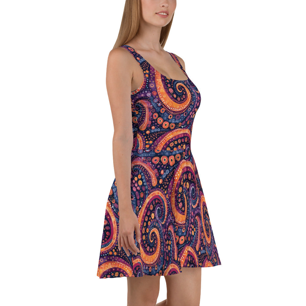 Skater Dress In Aztec Art Inspired Pattern