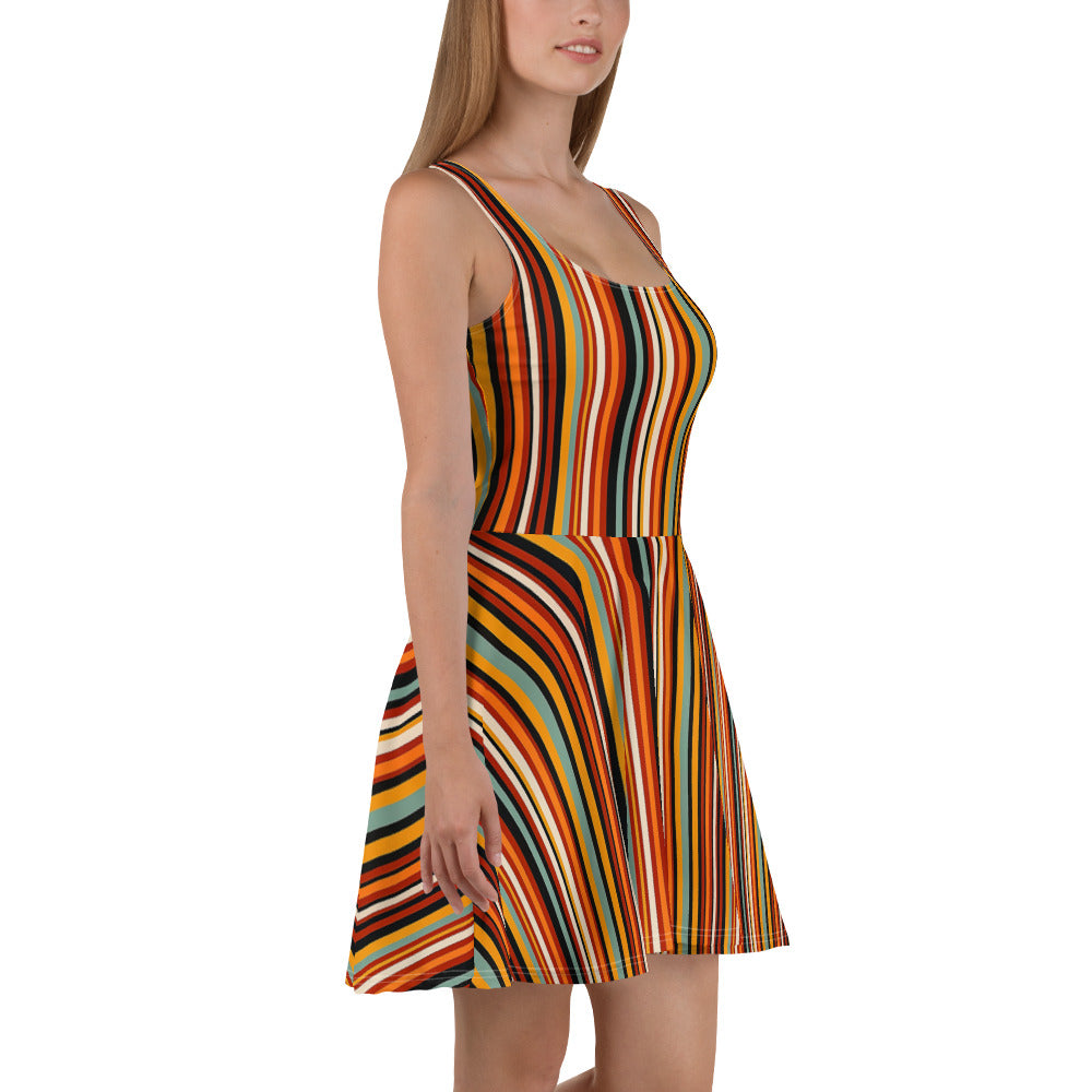 Skater Dress In French Rayures Pattern