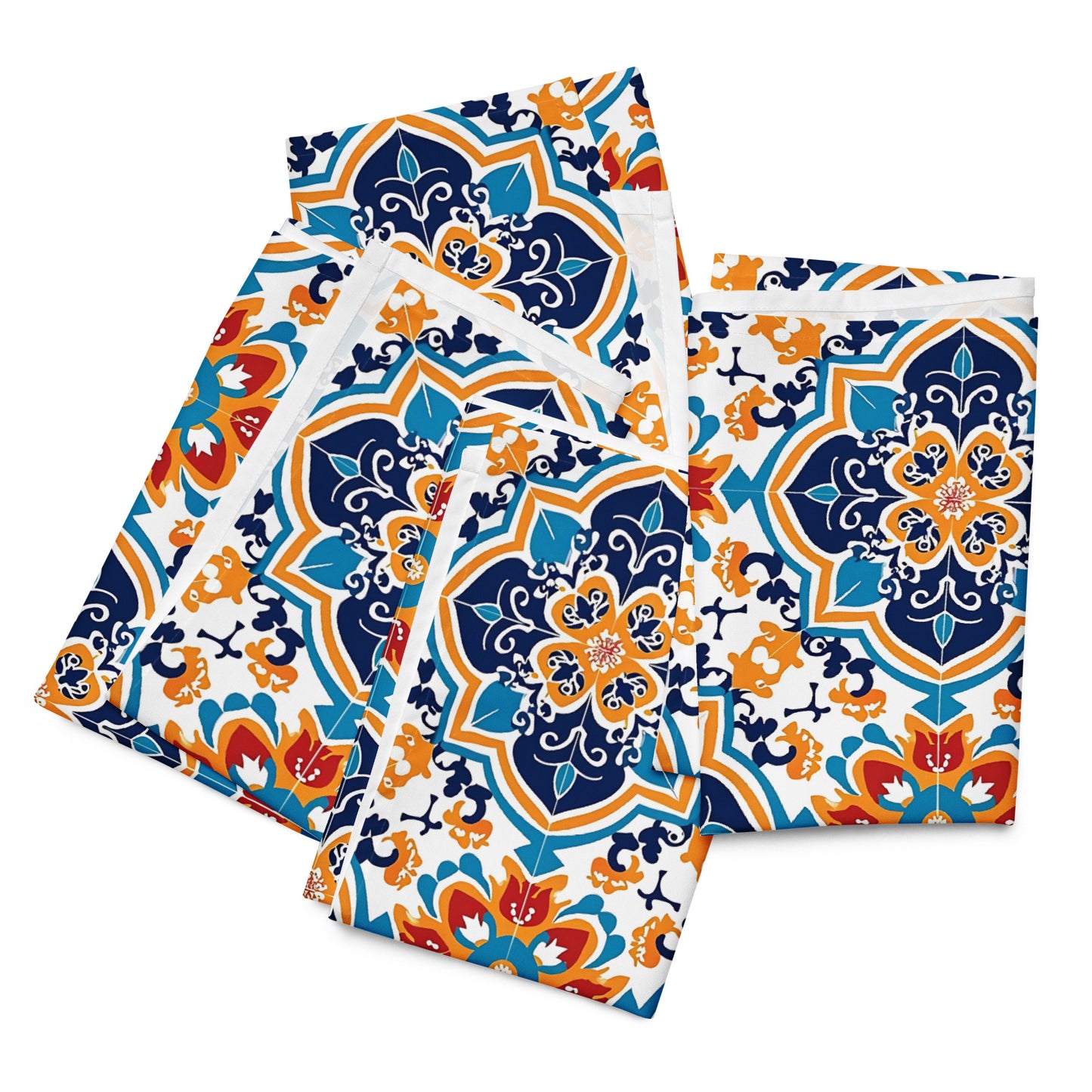 Cloth napkin set In Spanish Inspired Azulejos Pattern