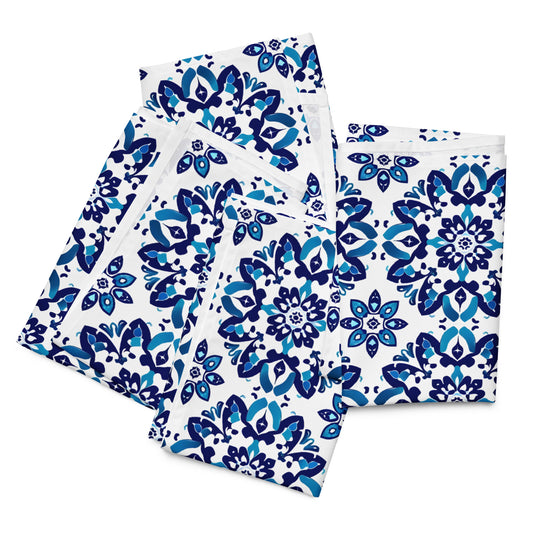 Cloth napkin set In Spanish Inspired Azulejos Pattern