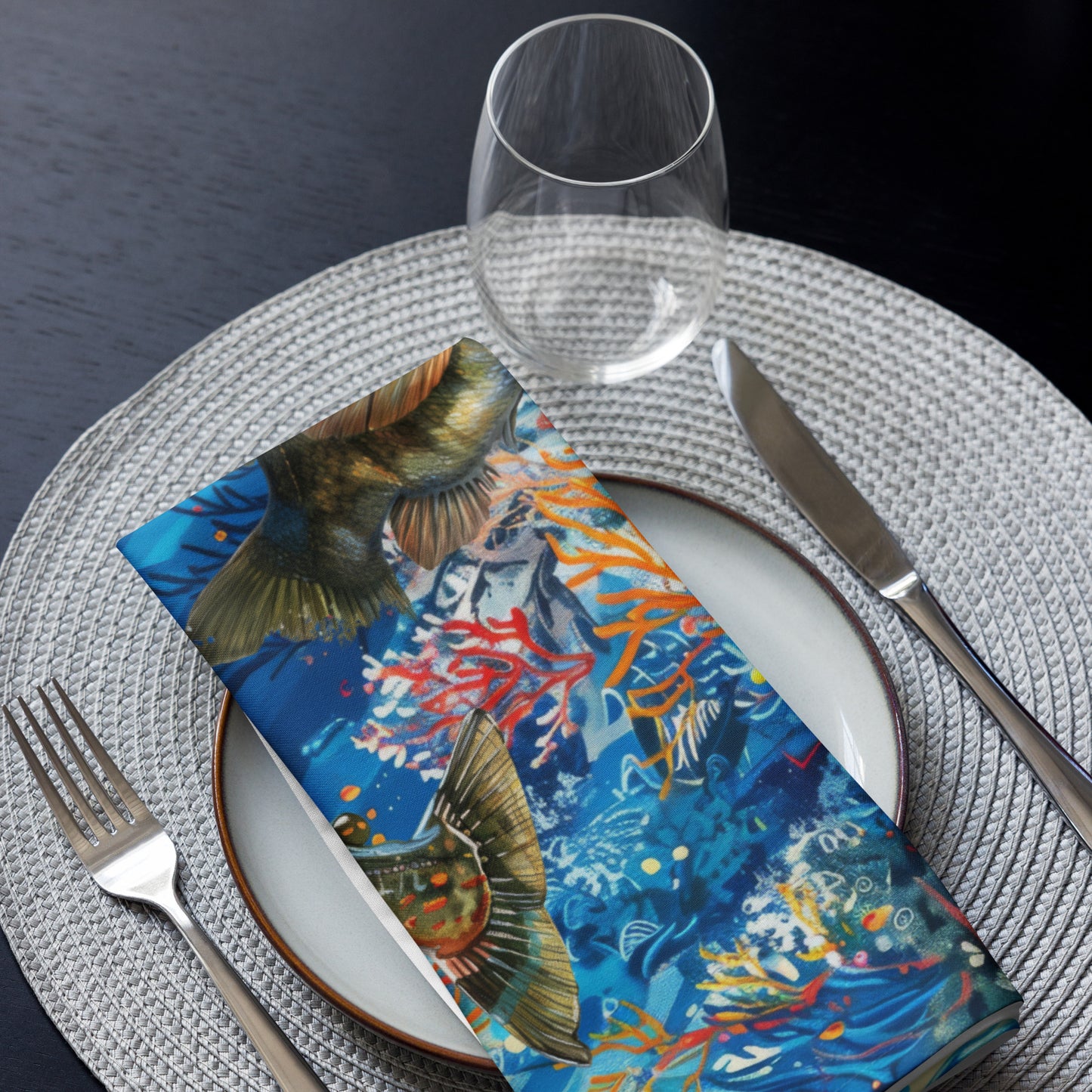 Cloth napkin set-Fishing