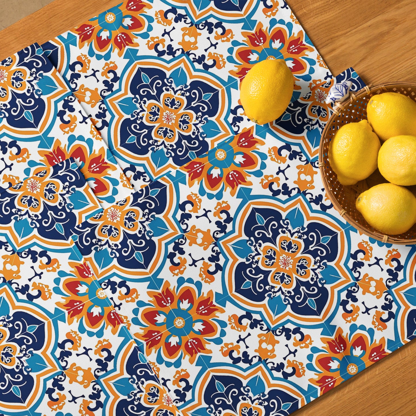 Placemat Set In Spanish Inspired Azulejos Pattern