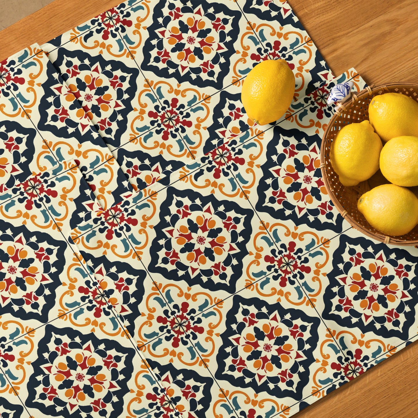 Placemat Set In Spanish Inspired Azulejos Pattern