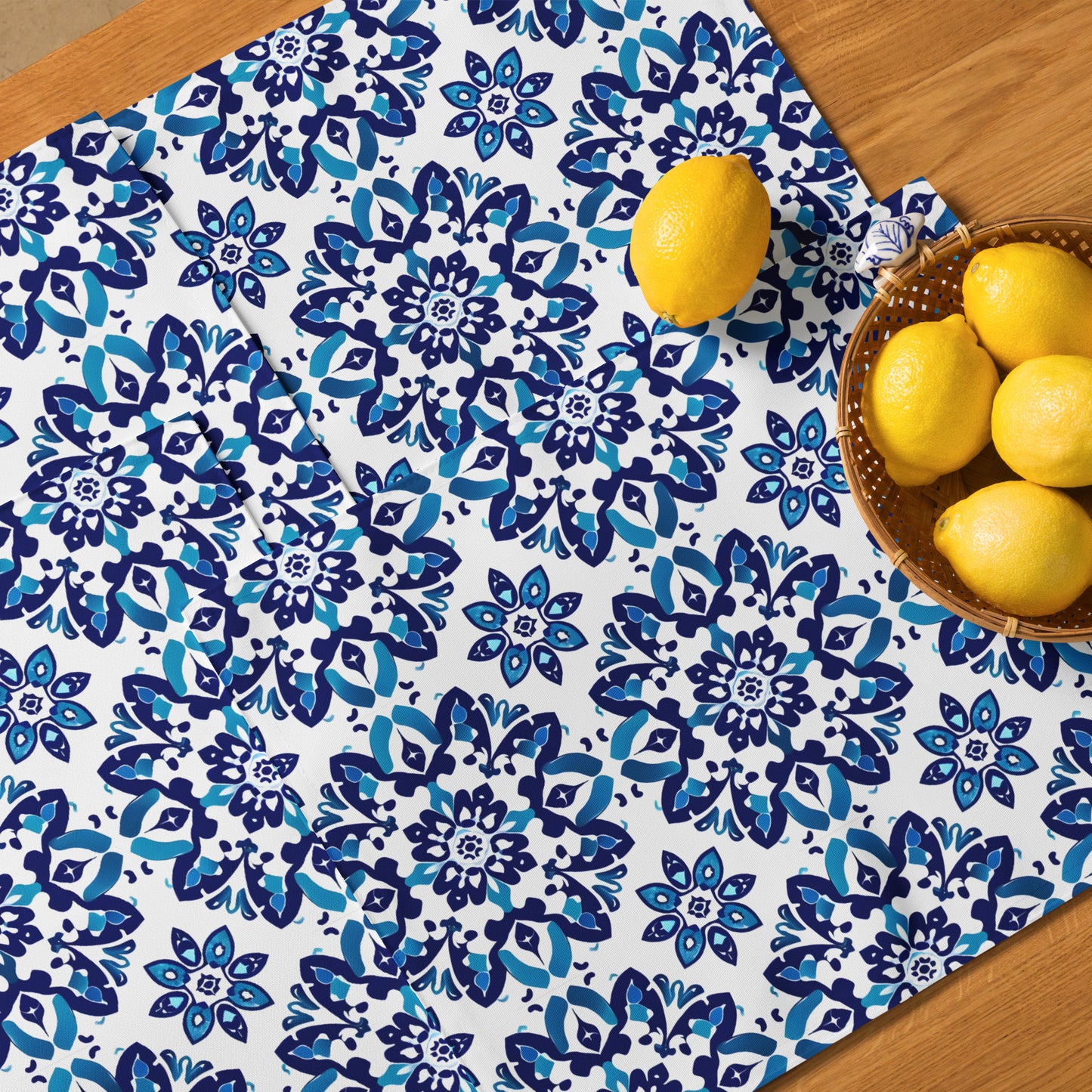 Placemat Set In Spanish Inspired Azulejos Pattern