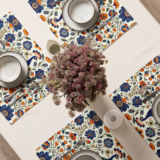 Placemat Set In Mughal Art Inspired Pattern