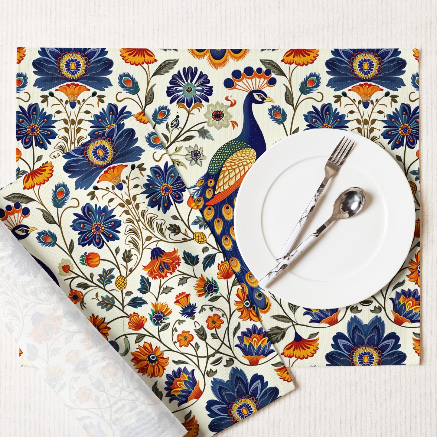 Placemat Set In Mughal Art Inspired Pattern