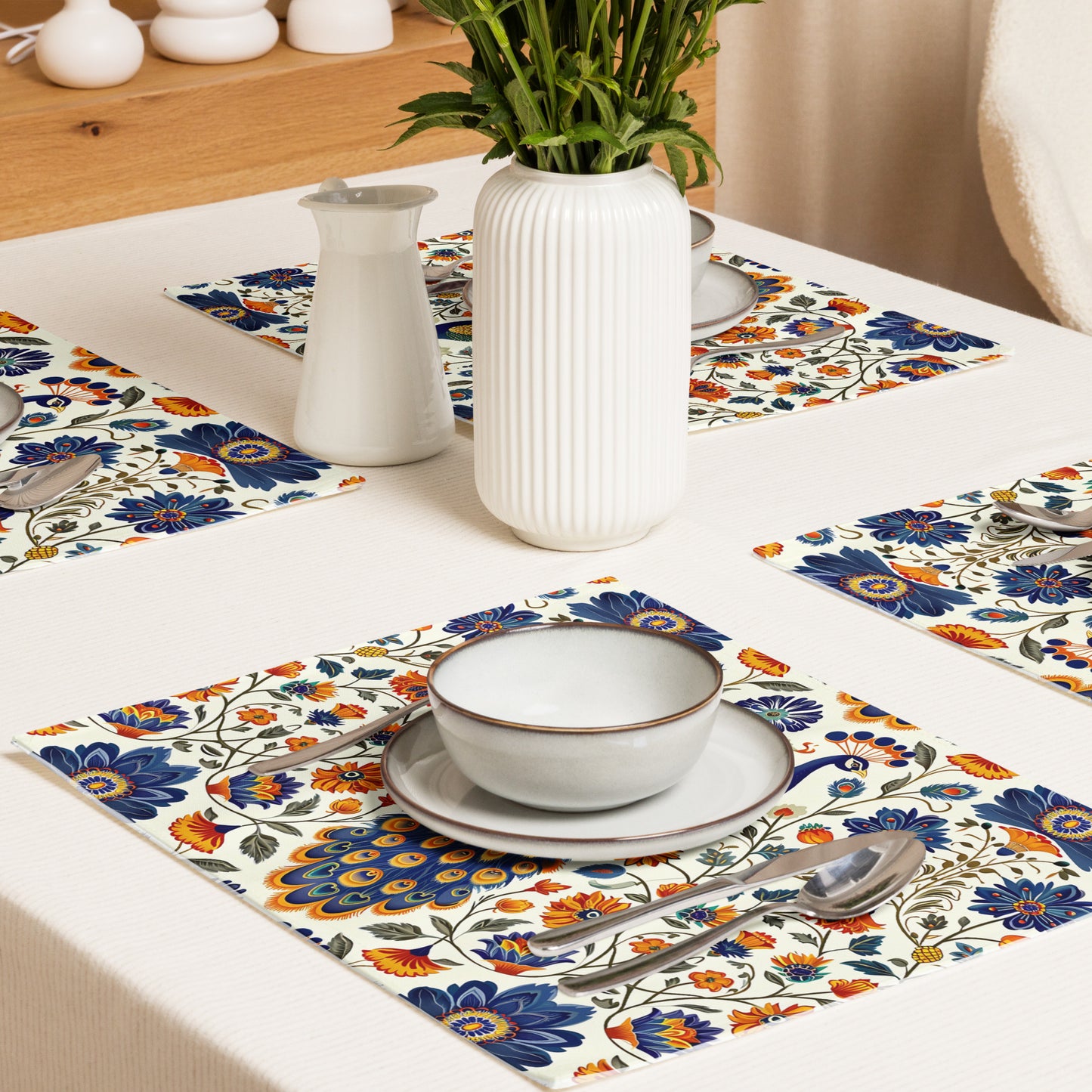 Placemat Set In Mughal Art Inspired Pattern