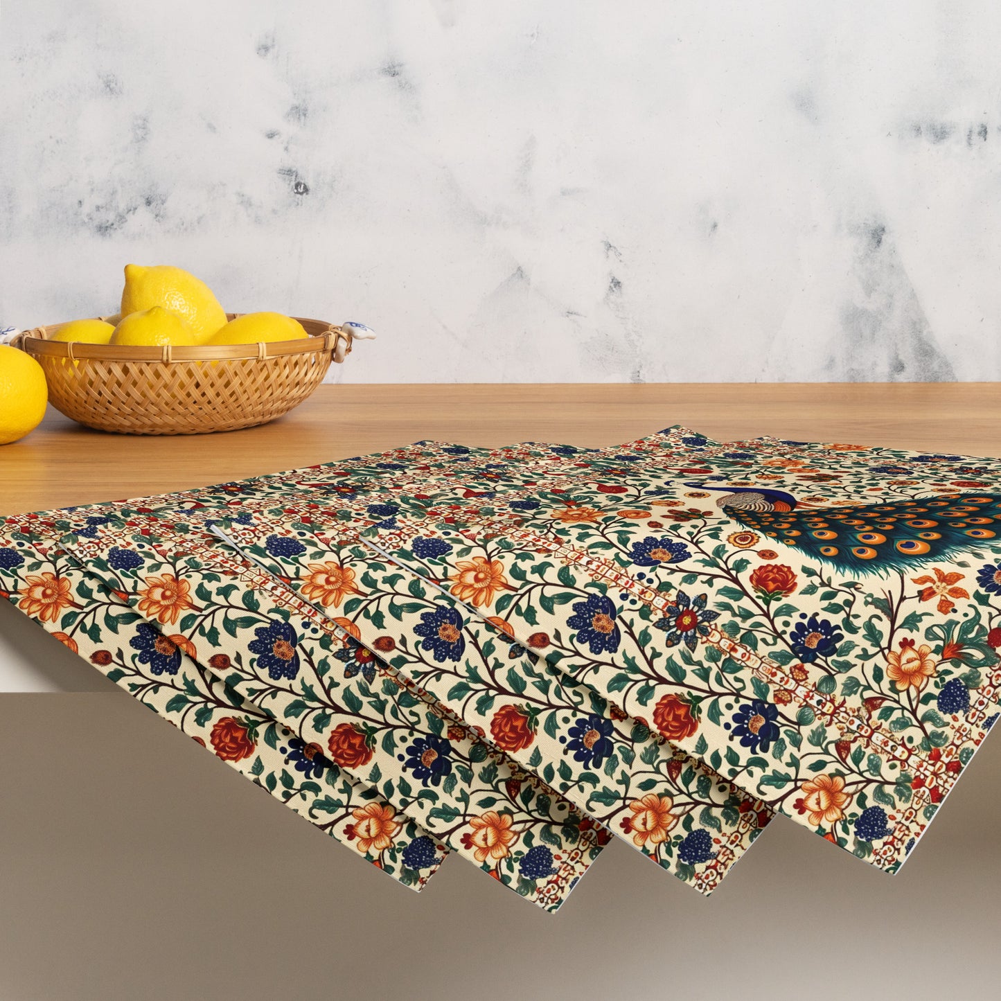 Placemat Set In Mughal Art Inspired Pattern