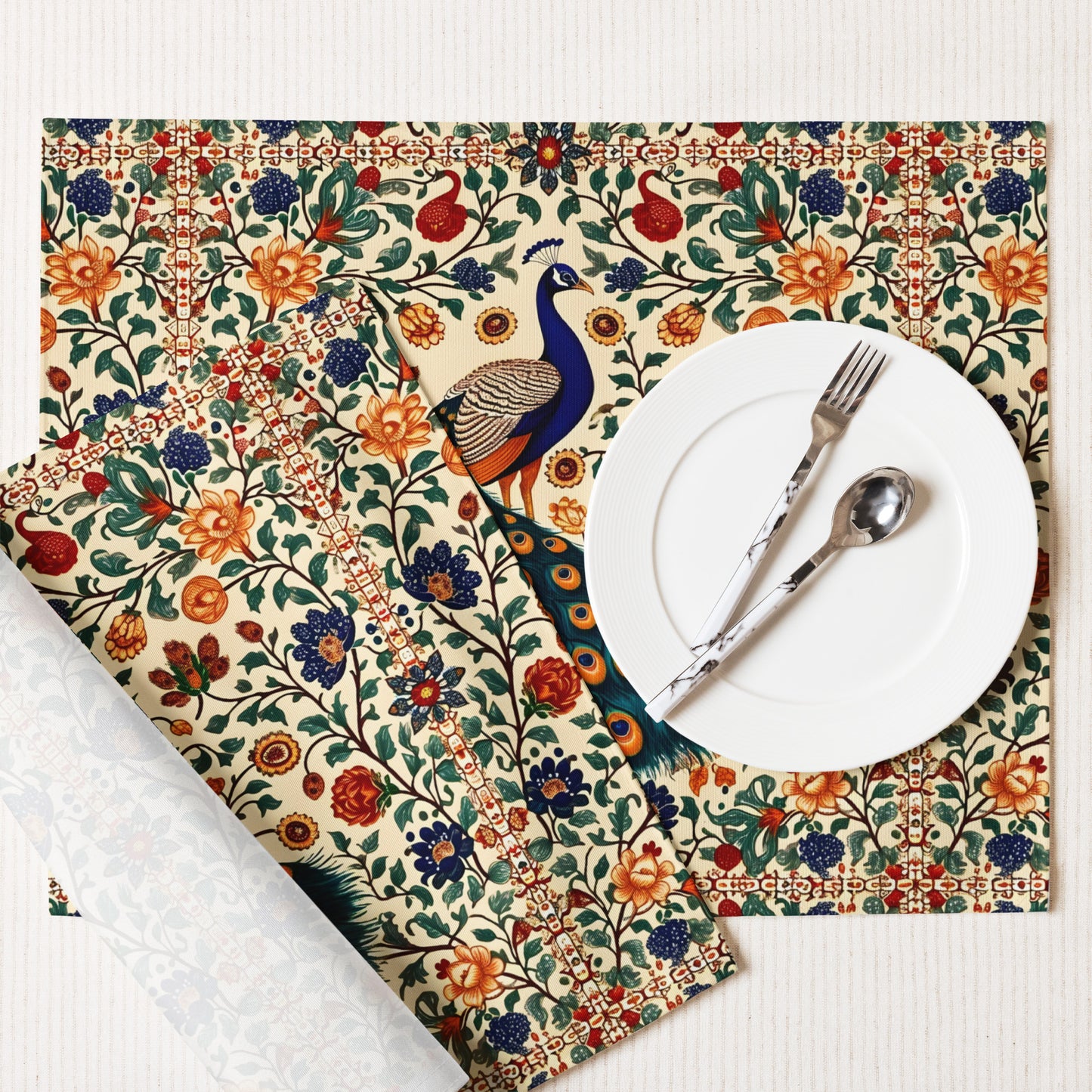 Placemat Set In Mughal Art Inspired Pattern