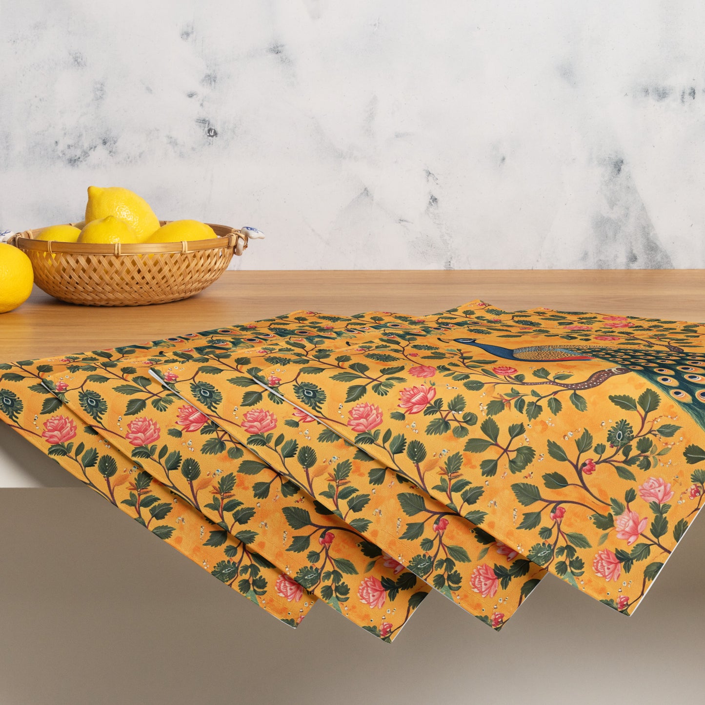 Placemat Set In Mughal Art Inspired Pattern