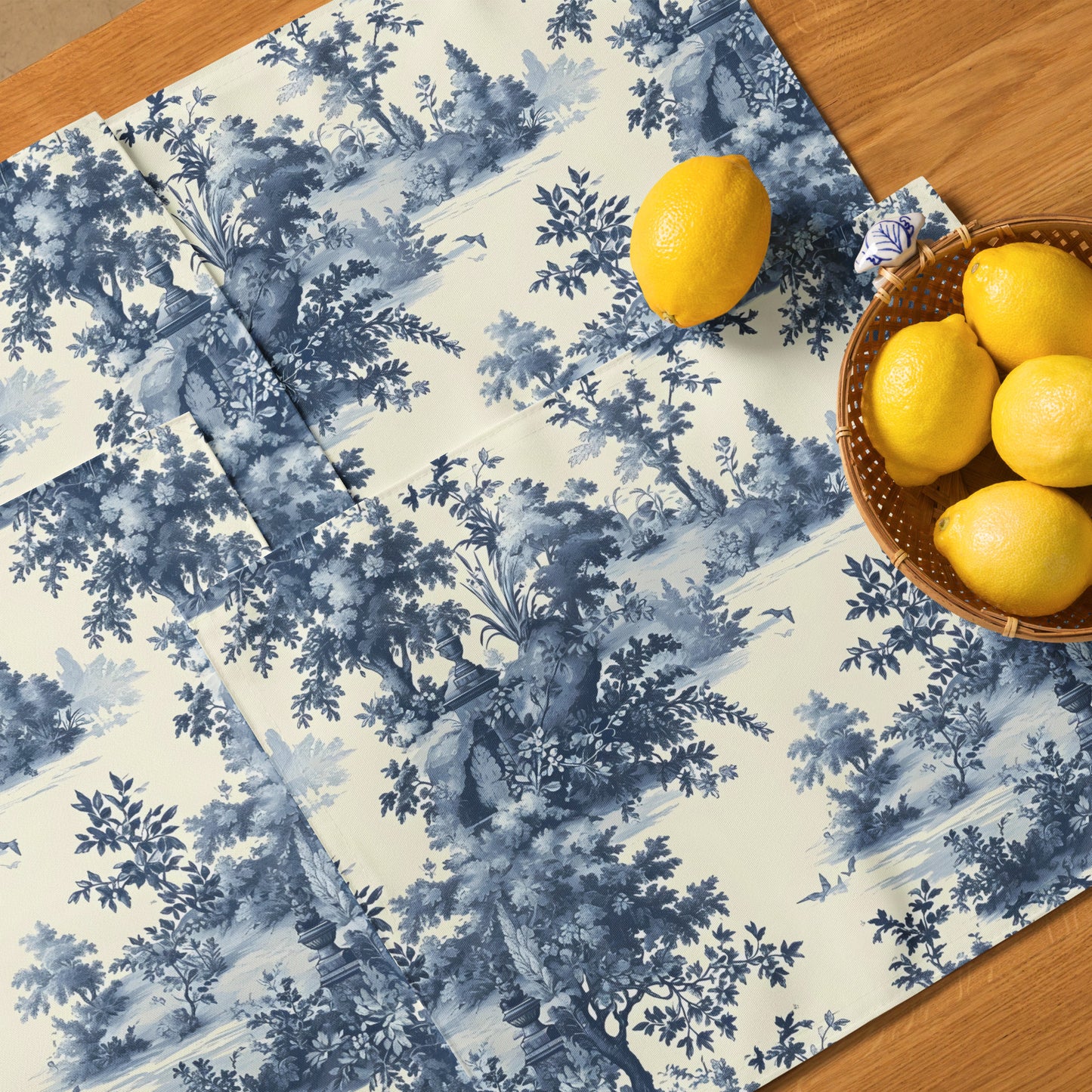 Placemat Set In French Inspired Toile De Jouy Pattern