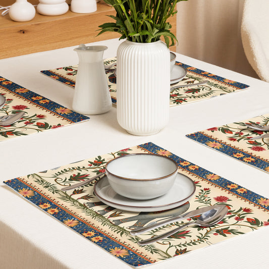 Placemat Set In Mughal Art Inspired Pattern