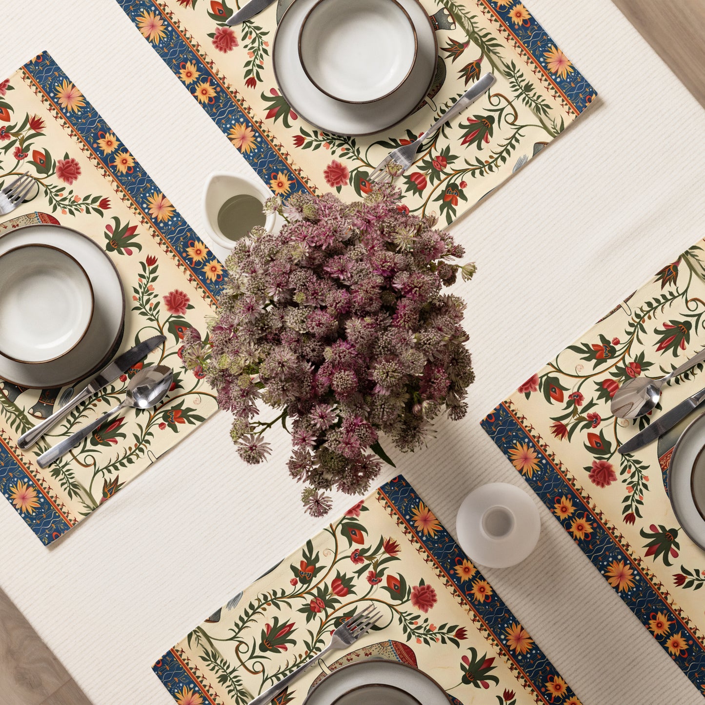 Placemat Set In Mughal Art Inspired Pattern