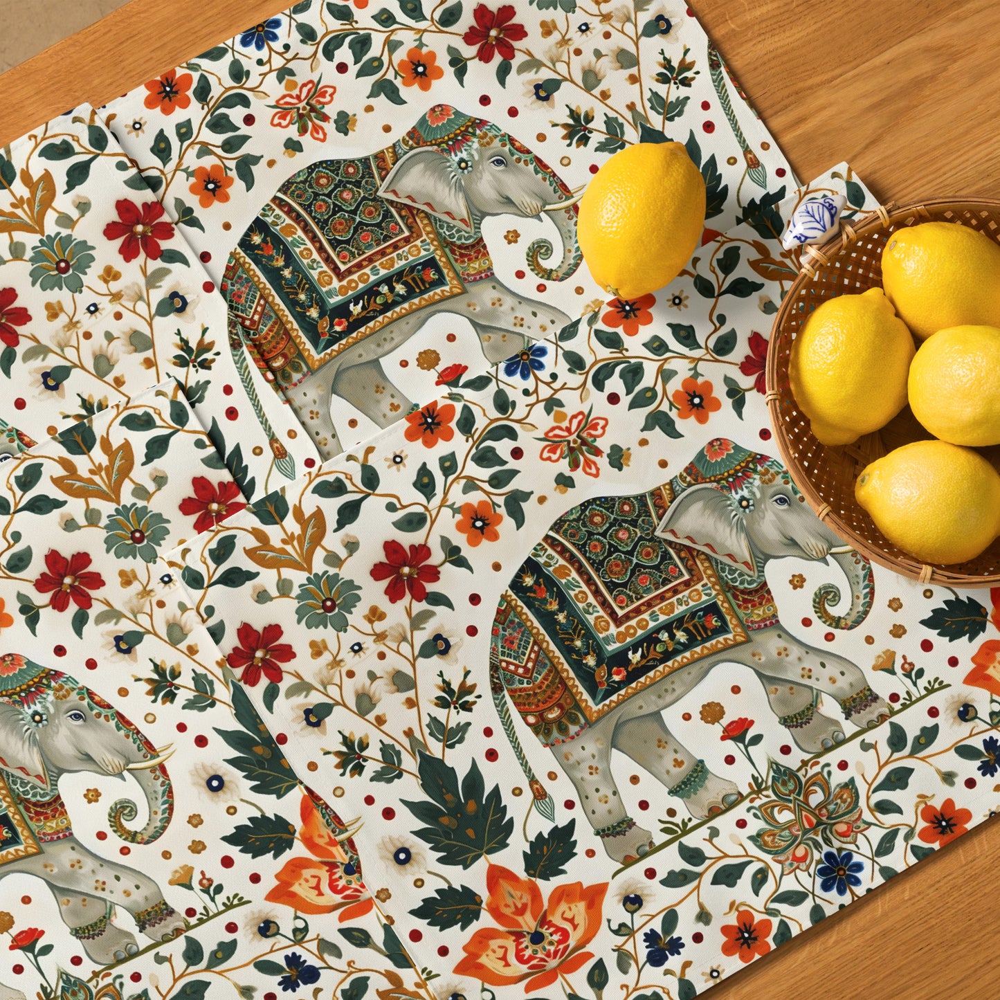 Placemat Set In Mughal Art Inspired Pattern