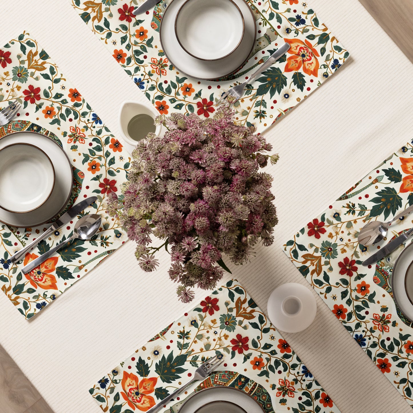 Placemat Set In Mughal Art Inspired Pattern