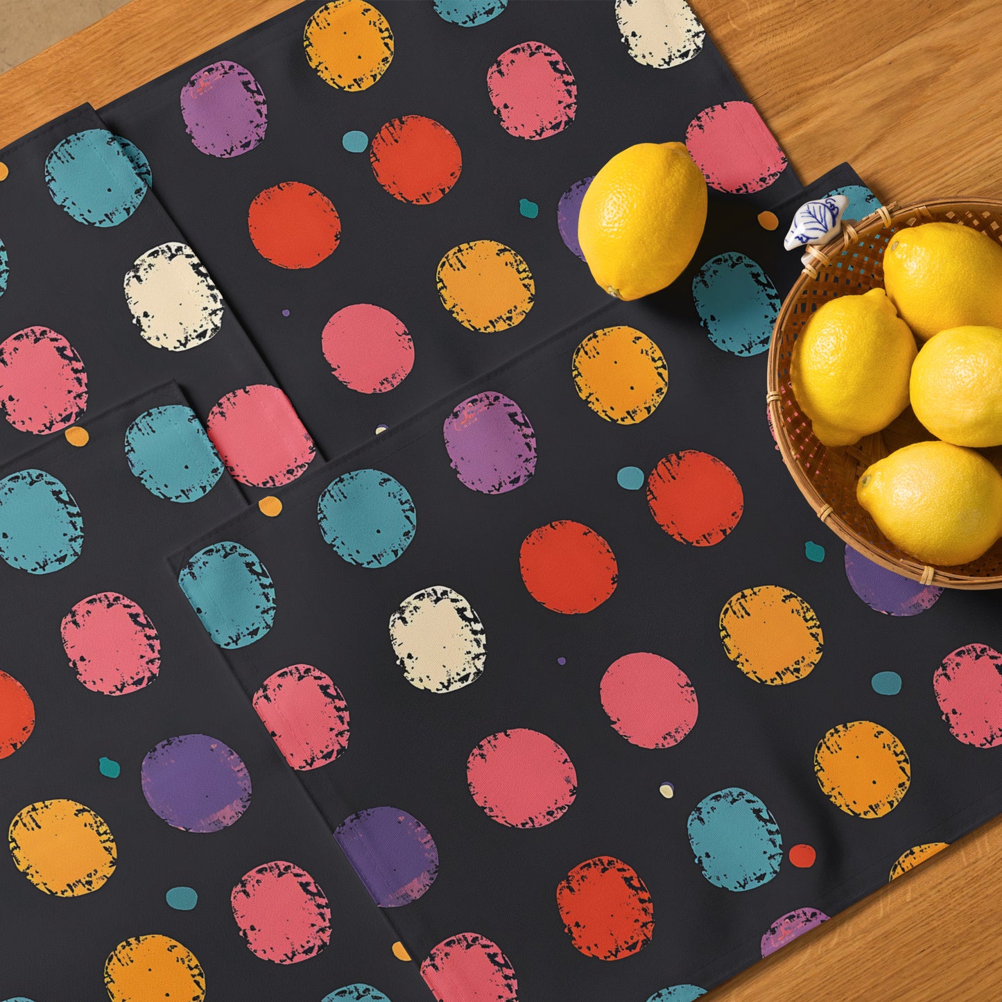 Placemat Set In Polka Dots Pattern