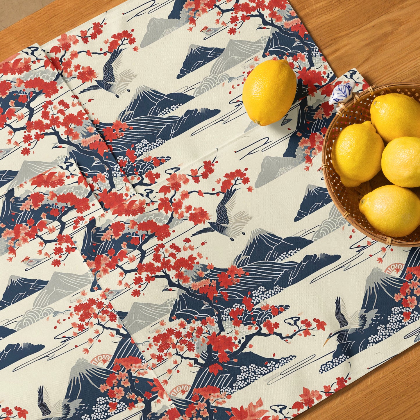 Placemat Set In Japanese Inspired Shin-Hanga Pattern