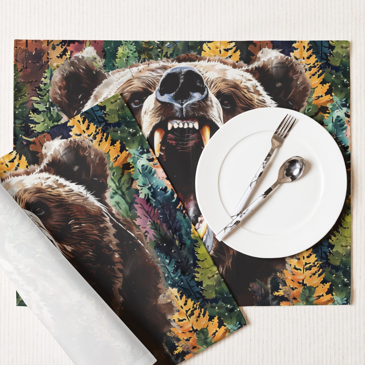 Placemat Set-Grizzly Bear