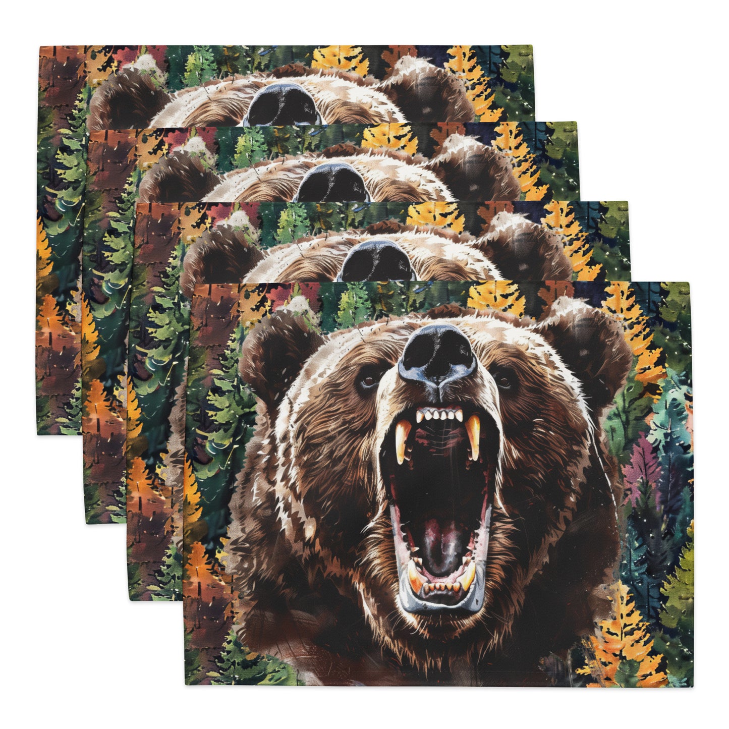 Placemat Set-Grizzly Bear