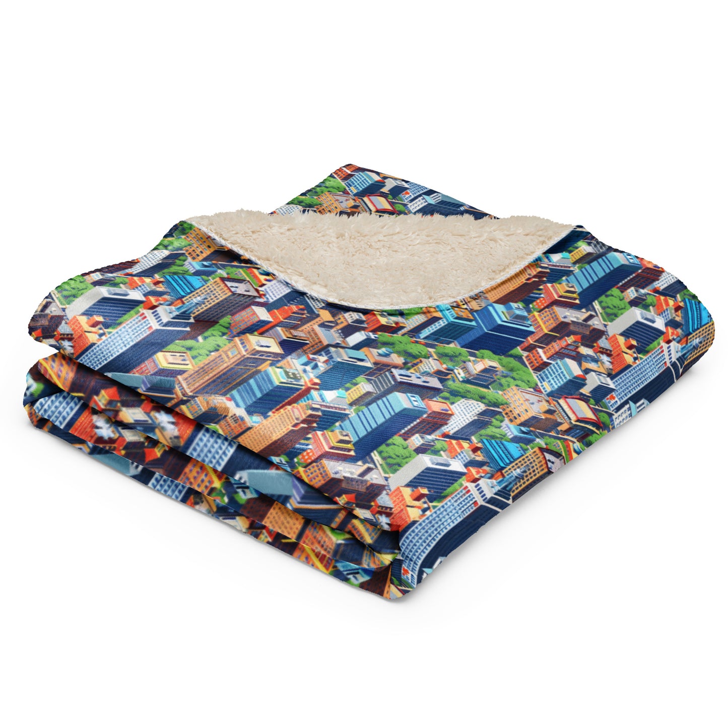 Sherpa blanket In Mini City Pattern-New York