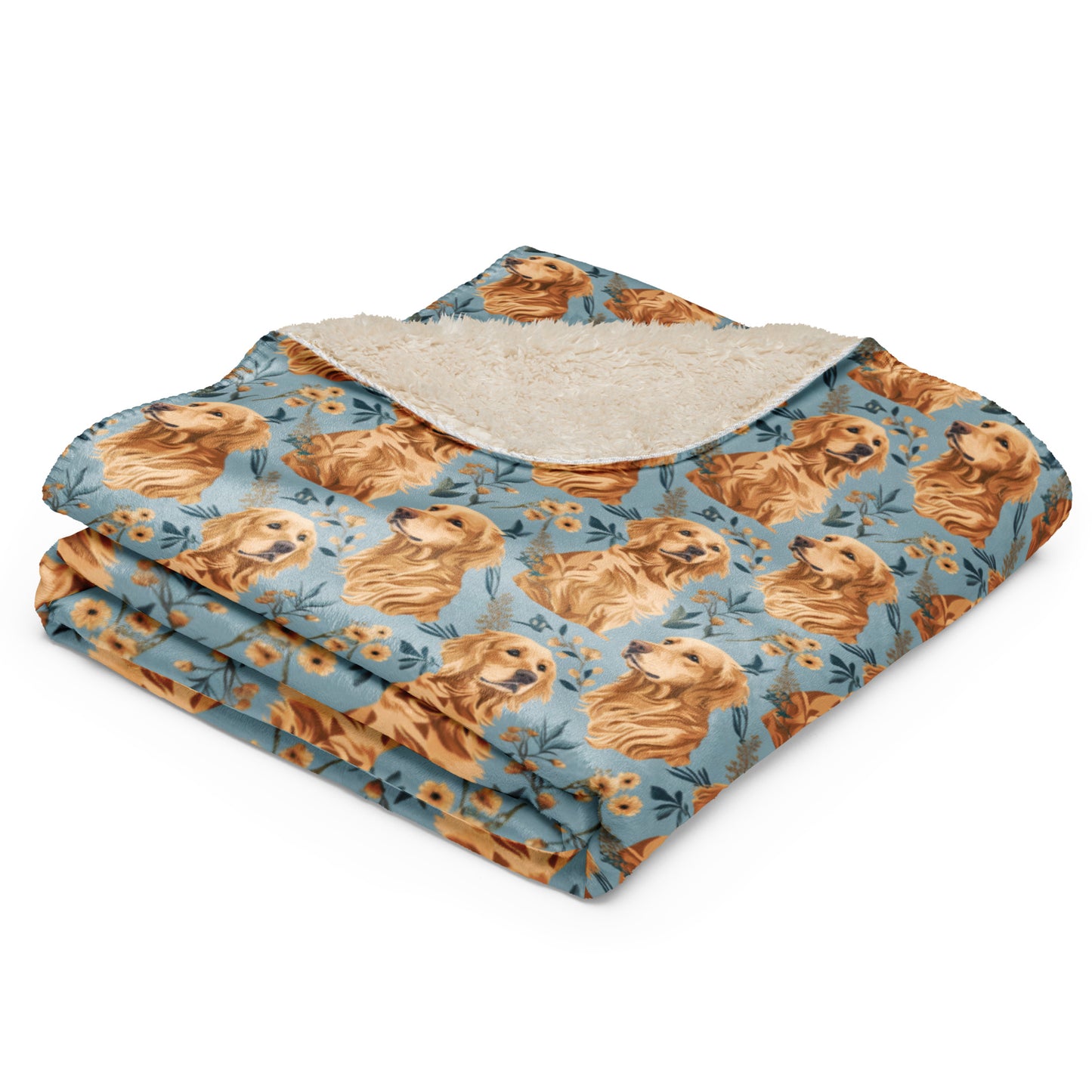 Sherpa blanket In Golden Retriever Pattern