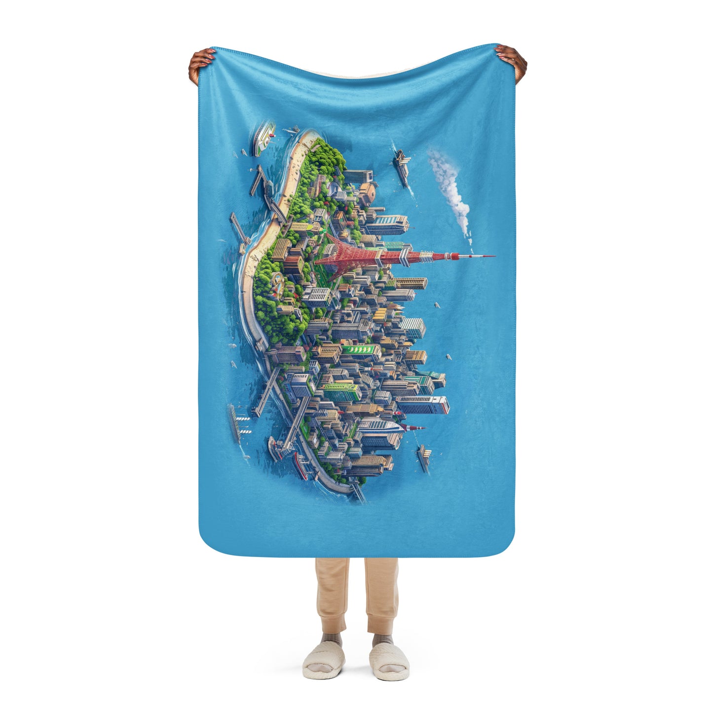 Sherpa blanket-Tokyo Mini City Island