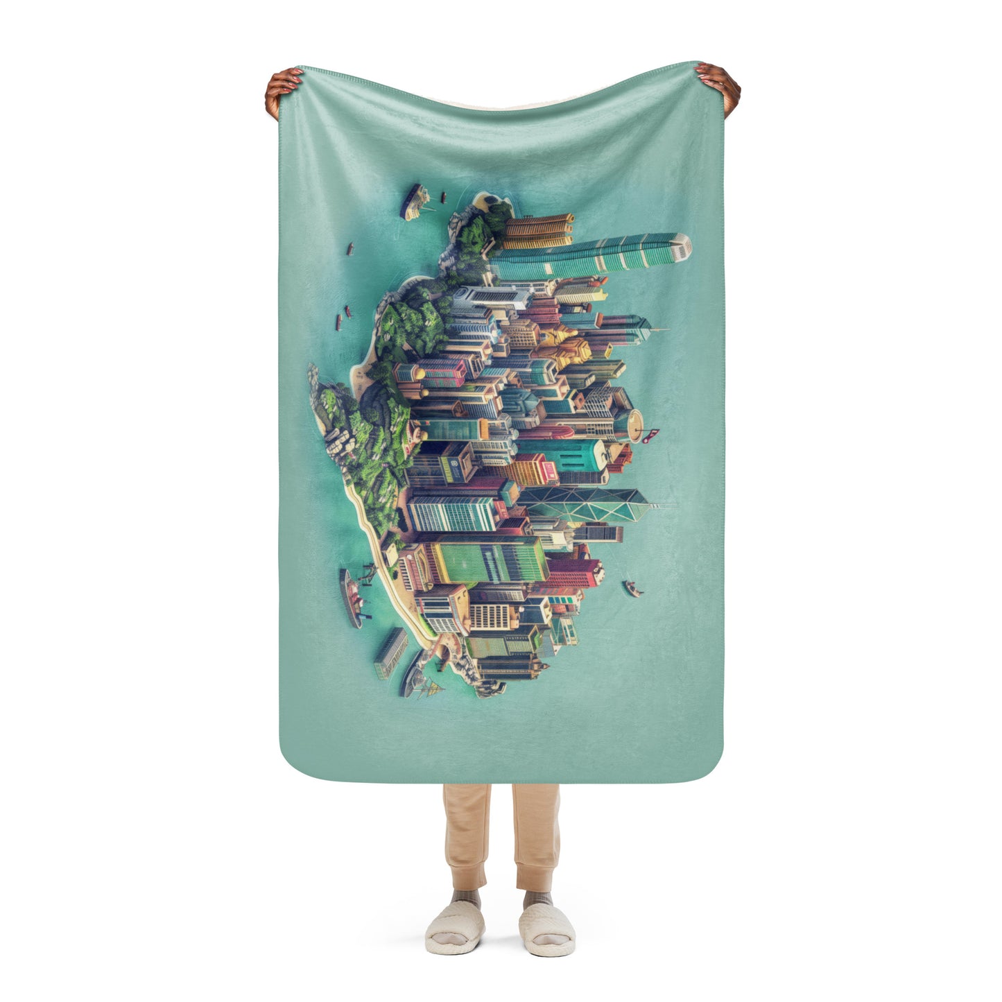 Sherpa blanket-Hong Kong Mini City Island