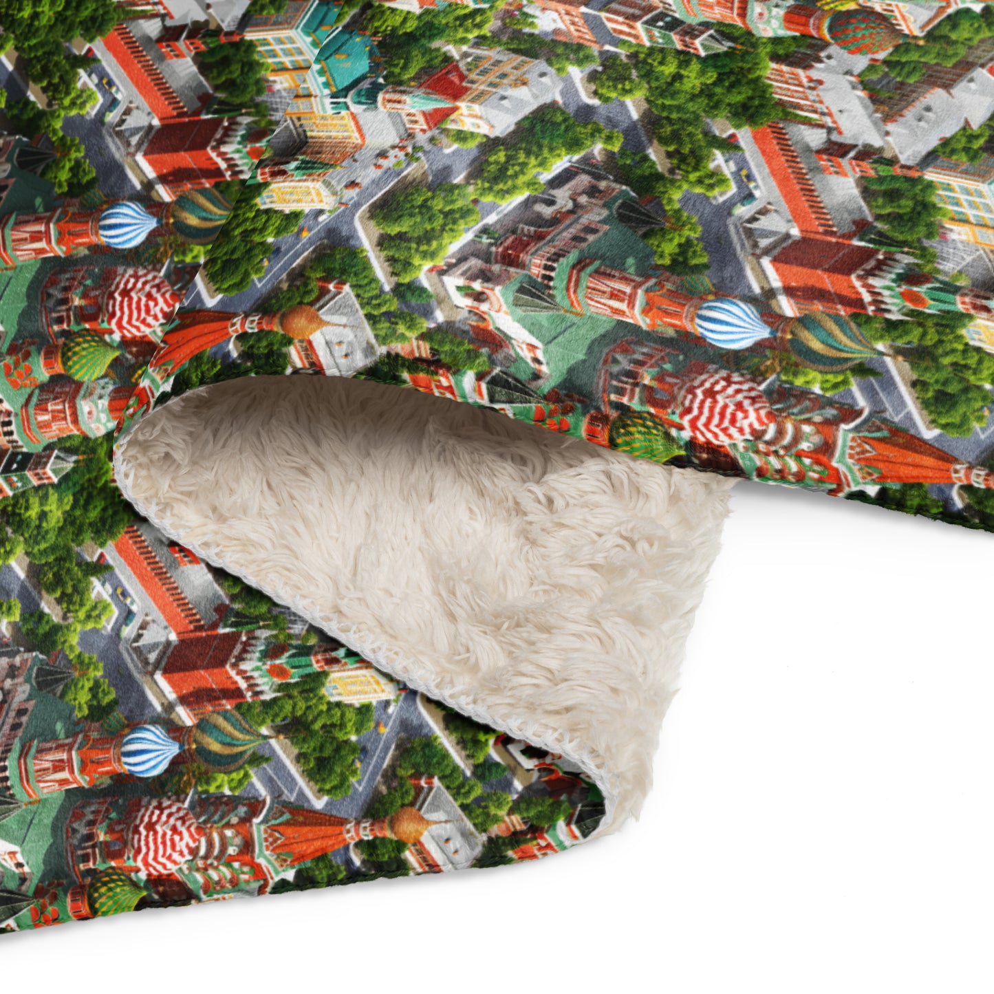 Sherpa blanket In Mini City Pattern-Moscow