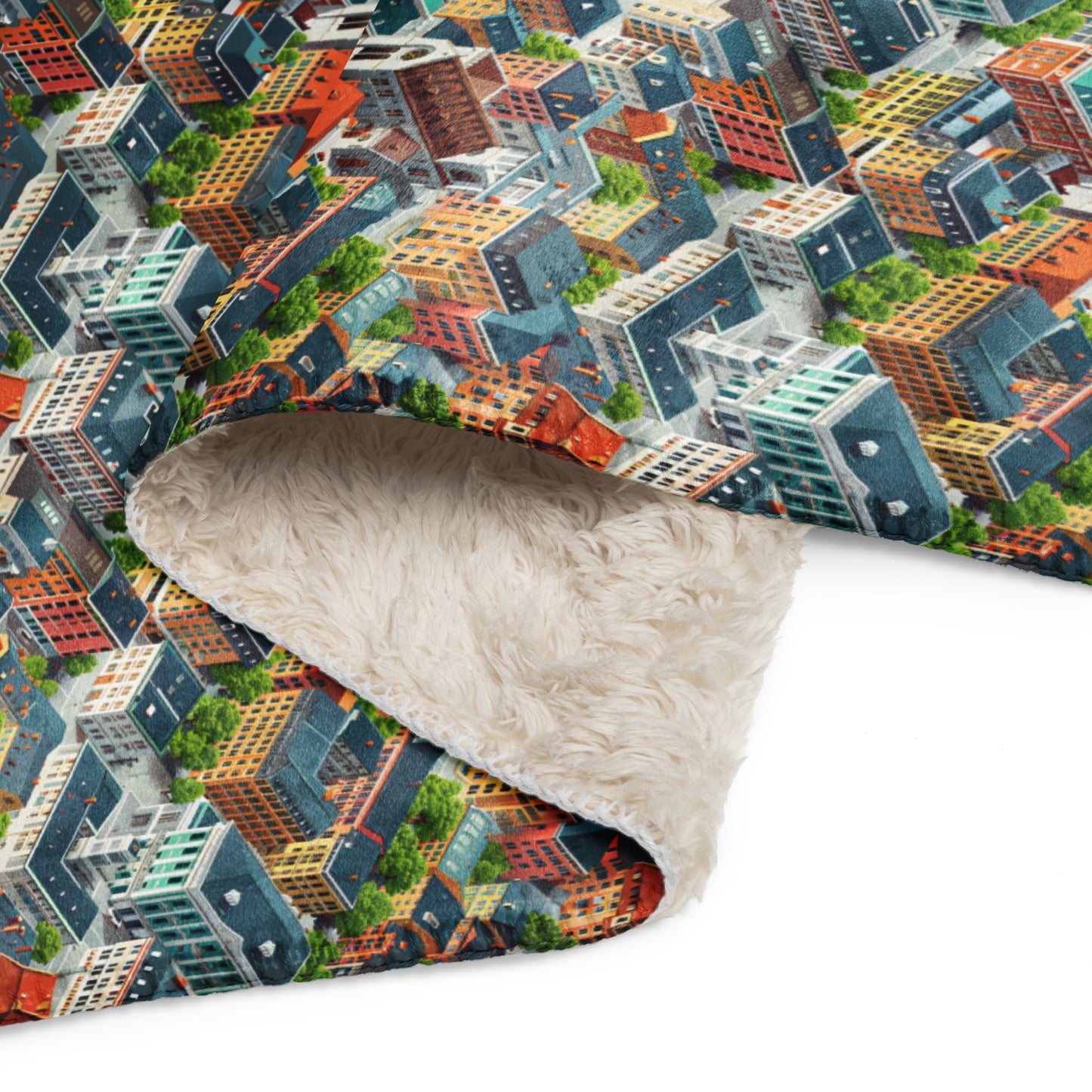 Sherpa blanket In Mini City Pattern-Geneva