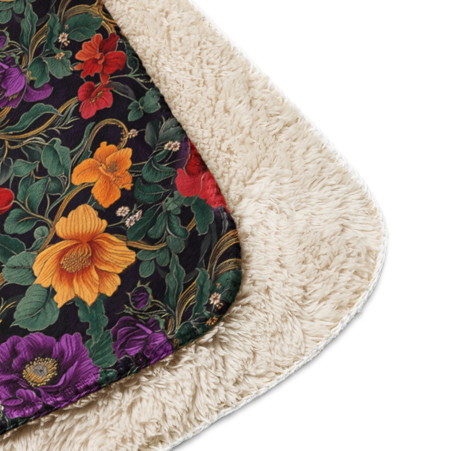 Sherpa blanket In Floral Pattern