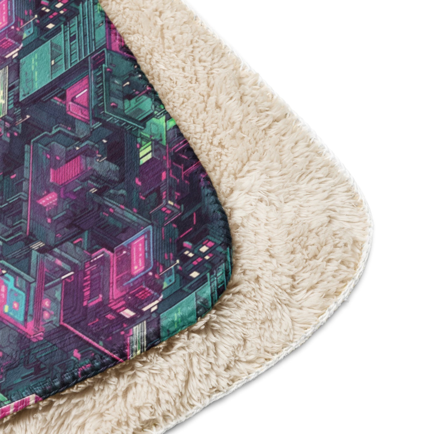 Sherpa blanket In Cyberpunk City Pattern