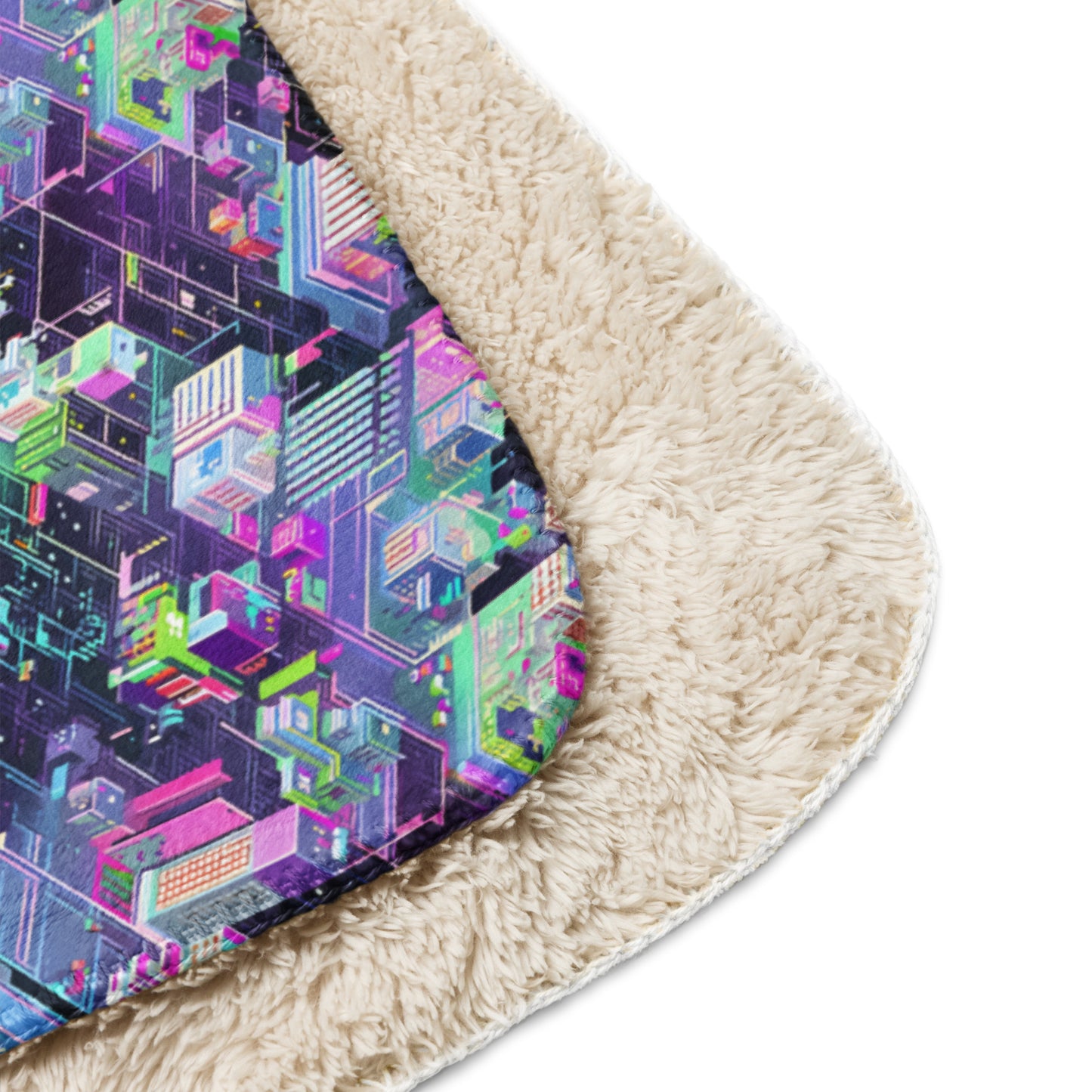 Sherpa blanket In Cyberpunk City Pattern