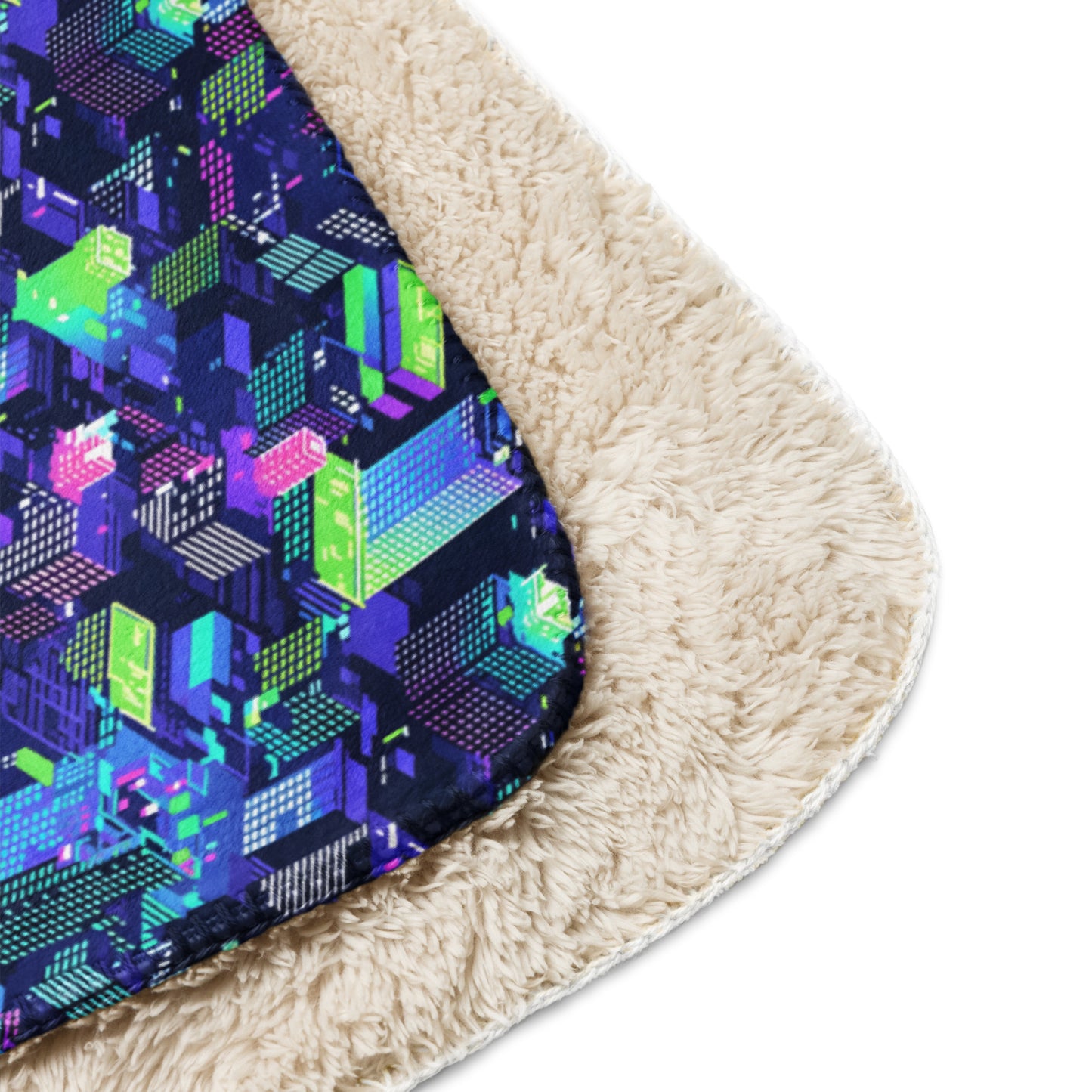 Sherpa blanket In Cyberpunk City Pattern