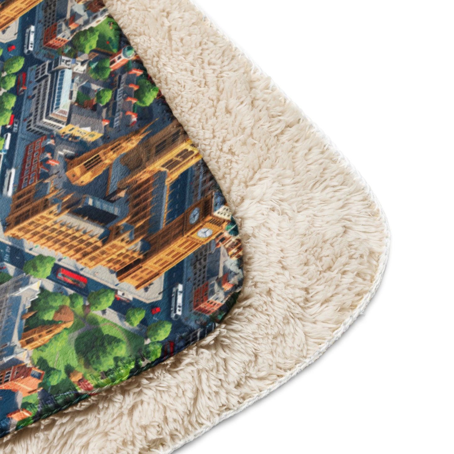 Sherpa blanket In Mini City Pattern-London