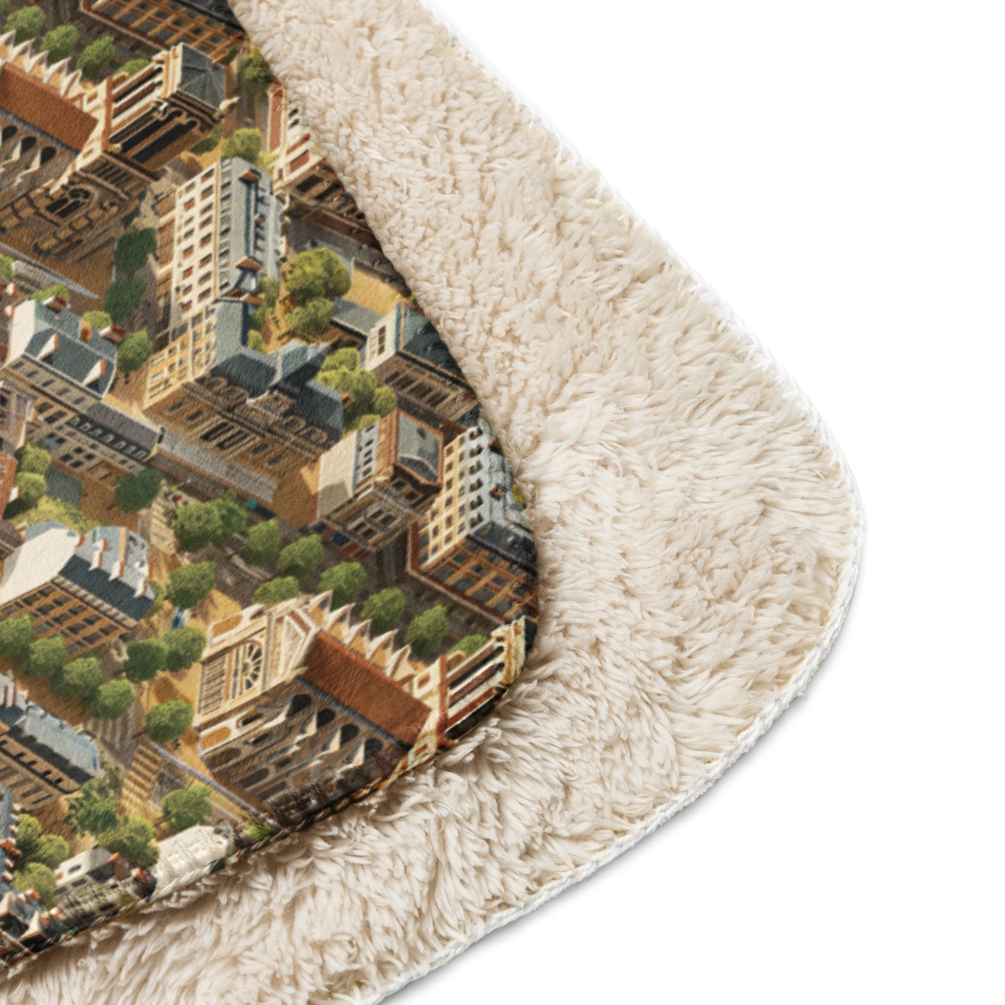 Sherpa blanket In Mini City Pattern-Paris