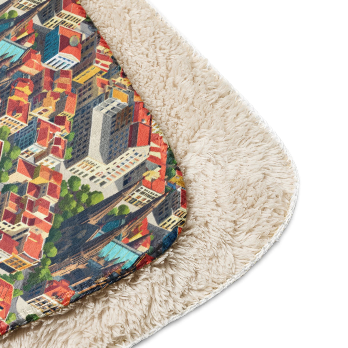 Sherpa blanket In Mini City Pattern-Barcelona